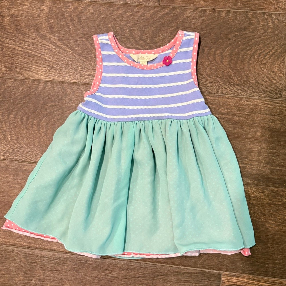 Matilda Jane Pink/Purple/Greenish teal and Sleeveless Sundress
